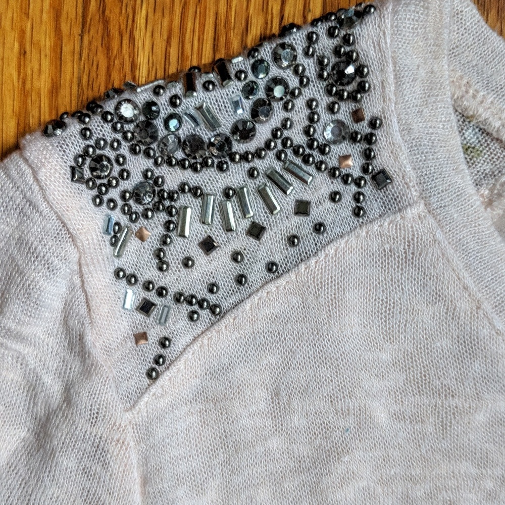 Blush Jeweled Sweater